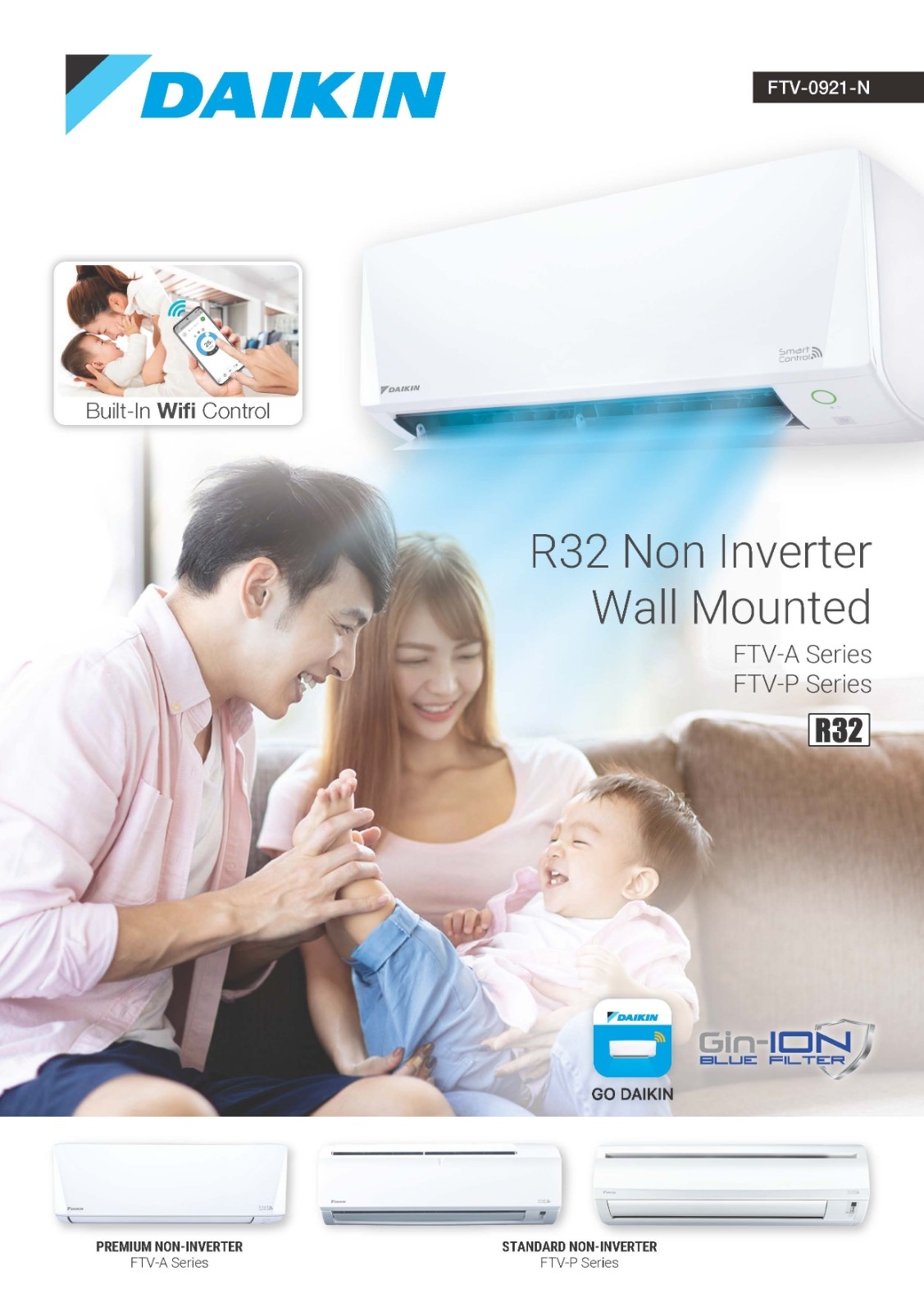 Daikin R32 Non-Inverter Wall Mounted FTV (WIFI) Series Air-Conditioner (Daikin Malaysia) Daikin R32 Non-Inverter Wall Mounted FTV (WIFI) Series Air-Conditioner (Daikin Malaysia) Daikin Air-Conditioner Products