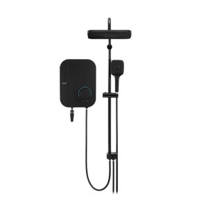 Alpha 55W Silent DC Pump Rain Shower Water Heater WES7/N-I RS BC (Black Canvas)