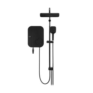 Alpha 55W Silent DC Pump Rain Shower Water Heater WES7/B-I RS BC (Black Canvas)