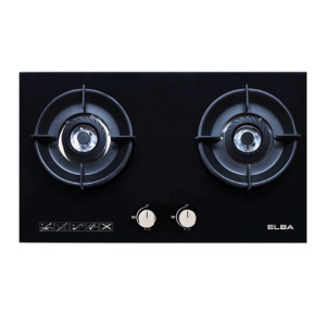 Elba 2 Burner Built-In Glass Gas Cooker Hob EGH-N8822G(BK)